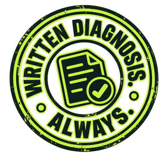 Written diagnosis. Always.