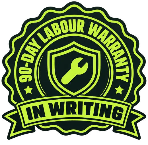 90-day labour warranty in writing